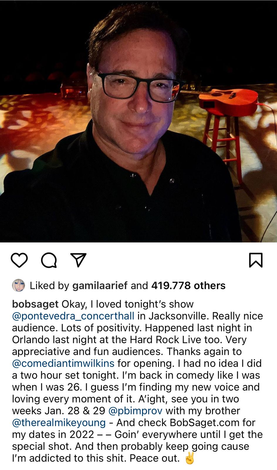 Komedian Bob Saget Meninggal Dunia